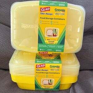 Limited Edition Glad Crayola Yellow Food Storage Containers *Retired Colors*